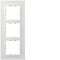 kallysta épure Plaque 3 postes verticale entraxe 71 Blanc Névé|Hager-HAGWKN809