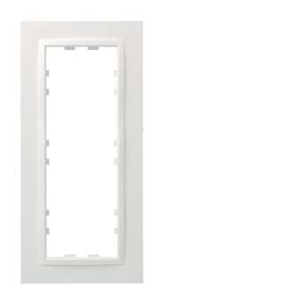 kallysta épure Plaque 3 postes verticale entraxe 57 Blanc Névé|Hager-HAGWKN807