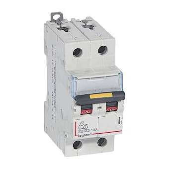 Disj. DX³ 1000kA 16kA arrivée haute/départ bas à vis 25A -courbe C -2 modules|Legrand-LEG409223
