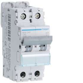 Disjoncteur 2P 10-15kA courbe C - 40A 2 modules|Hager-HAGNKN240