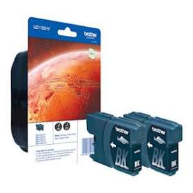 Pack de 2 cartouches d'encre noire haute capacité (blister) pour DCP6690|Brother france-BRTLC1100HYBKBP2