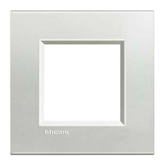 Plaque Livinglight Naturalia 2 modules - Argent|Bticino-TICLNA4802AG