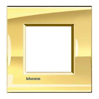 Plaque Livinglight Neutre 2 modules - Or|Bticino-TICLNA4802OA
