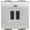 Chargeur 2 USB Type-C 3A 5V 15W Livinglight 230V - Tech 2 modules|Bticino-TICBTNT4286C2