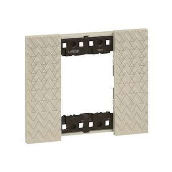 Plaque de finition Living Now Collection Les Blancs 2 modules finition Optic|Bticino-TICBTKA4802MM