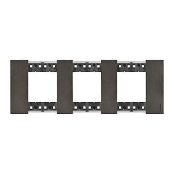Plaque de finition Living Now Collection Les Noirs 3x2 modules - Acier Space|Bticino-TICBTKA4802M3NG