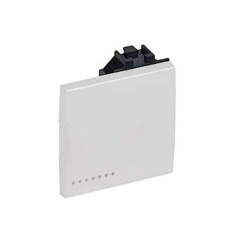 Manette Livinglight neutre type poussoir 2 modules - blanc|Bticino-TICN4915M2LN