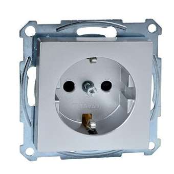 Merten M-Plan - prise 2P+T - std allemand - borne vis - aluminium|Schneider Electric-SCHMTN2300-0460