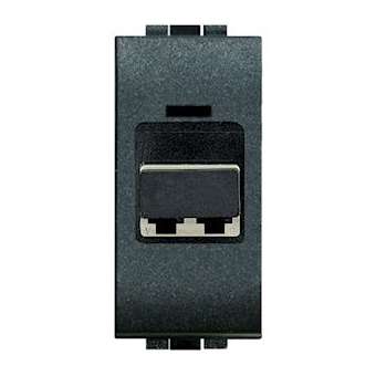 Connecteur d'accouplement pour fibre optique Livinglight - Anthracite - 1 module|Bticino-TICL4268LC