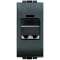 Connecteur d'accouplement pour fibre optique Livinglight - Anthracite - 1 module|Bticino-TICL4268LC