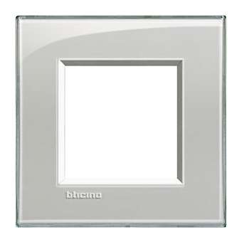 Plaque Livinglight Kristall 2 modules - Gris|Bticino-TICLNA4802KG
