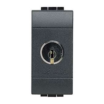 Interrupteur à clés différentes Livinglight 16AX 250V~ 1 module - Anthracite|Bticino-TICL4012
