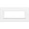 Plaque rectangulaire Axolute Aluminium monochrome 6 modules - Blanc|Bticino-TICHA4806HD