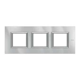 Plaque rectangulaire Axolute Aluminium monochrome 2+2+2 modules horizontal - Alu|Bticino-TICHA4802M3HHC