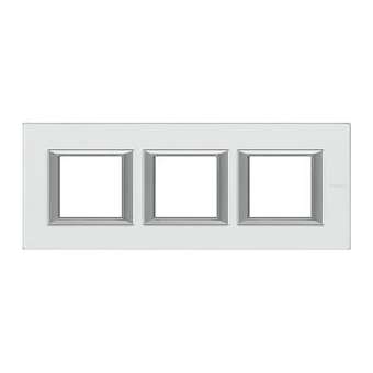 Plaque rectangulaire Axolute Verre 2+2+2 modules horizontal - Cristal|Bticino-TICHA4802M3HVKA
