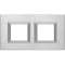 Plaque rectangulaire Axolute Aluminium anodisé 2+2 modules horizontal - Chrome|Bticino-TICHA4802M2HCR