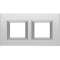 Plaque rectangulaire Axolute Verre 2+2 modules horizontal - Miroir dépoli|Bticino-TICHA4802M2HVSA