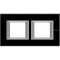 Plaque rectangulaire Axolute Verre 2+2 modules horizontal - Noir nuit|Bticino-TICHA4802M2HVNN