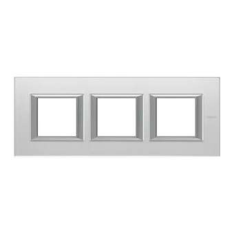 Plaque rectangulaire Axolute Verre 2+2+2 modules horizontal - Miroir dépoli|Bticino-TICHA4802M3HVSA