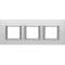 Plaque rectangulaire Axolute Verre 2+2+2 modules horizontal - Miroir dépoli|Bticino-TICHA4802M3HVSA