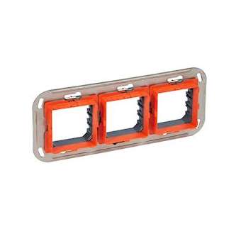 Support monobloc à vis 2+2+2 modules pour rénovation entraxe 57mm|Bticino-TICH4732-3