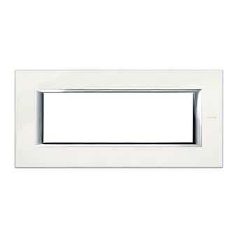Plaque rectangulaire Axolute Aluminium laqué 6 modules - Blanc|Bticino-TICHA4806BG