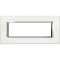Plaque rectangulaire Axolute Aluminium laqué 6 modules - Blanc|Bticino-TICHA4806BG