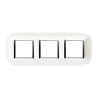 Plaque elliptique Axolute Métallisé 2+2+2 modules horizontal ou vertical - Blanc|Bticino-TICHB4802M3HD
