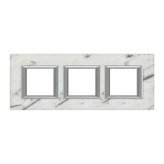 Plaque rectangulaire Axolute Pierre 2+2+2 modules horizontal - Marbre|Bticino-TICHA4802M3HRMC