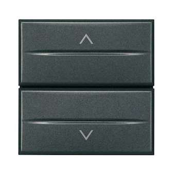 Double-poussoir interbloqué pour volets roulants Axolute - Anthracite 2 modules|Bticino-TICHS4037-2