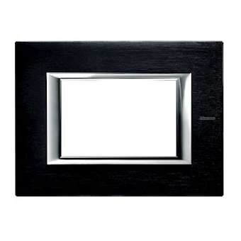 Plaque rectangulaire Axolute Aluminium brossé 3 modules - Anthracite|Bticino-TICHA4803XS