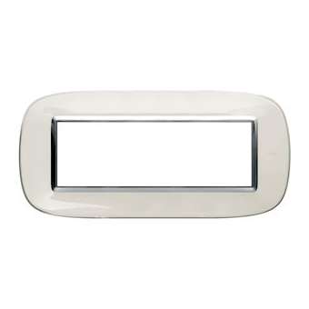 Plaque elliptique Axolute Translucide 6 modules - Blanc|Bticino-TICHB4806DB