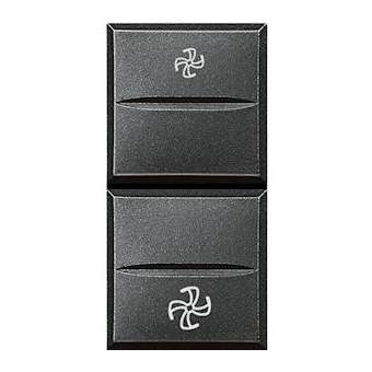 Double-poussoir avec stop pour VMC Axolute - finition Anthracite - 1 module|Bticino-TICHS4027VMC