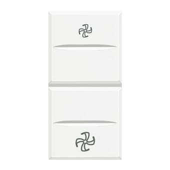 Double-poussoir avec stop pour VMC Axolute - finition White - 1 module|Bticino-TICHD4027VMC