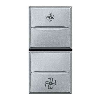 Double-poussoir avec stop pour VMC Axolute - finition Alu - 1 module|Bticino-TICHC4027VMC
