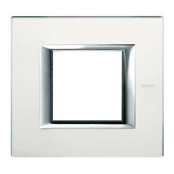 Plaque rectangulaire Axolute Verre 2 modules - Miroir dépoli|Bticino-TICHA4802VSA