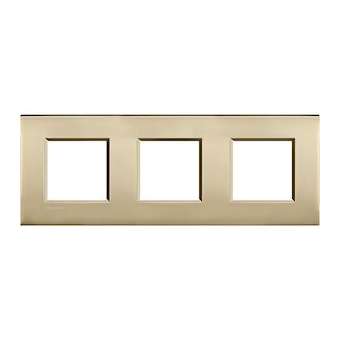 Plaque Livinglight Air Brillant 2+2+2 modules horizontal ou vertical - Or mat|Bticino-TICLNE4802M3OF