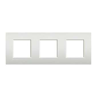Plaque Livinglight Air Brillant 2+2+2 modules - Perle blanche|Bticino-TICLNE4802M3PR