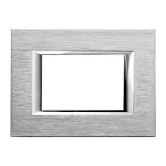 Plaque rectangulaire Axolute Aluminium anodisé 3 modules - Chrome|Bticino-TICHA4803CR