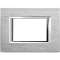 Plaque rectangulaire Axolute Aluminium anodisé 3 modules - Chrome|Bticino-TICHA4803CR