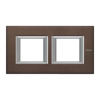 Plaque rectangulaire Axolute Aluminium anodisé 2+2 modules horizontal - Bronze|Bticino-TICHA4802M2HBR