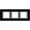 Plaque rectangulaire Axolute Verre 2+2+2 modules horizontal - Noir nuit|Bticino-TICHA4802M3HVNN