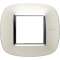 Plaque elliptique Axolute Métal galvanisé 2 modules - Argent satin|Bticino-TICHB4802SAN