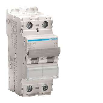 Disjoncteur 2P 15kA courbe C - 63A 2 modules|Hager-HAGNRN263