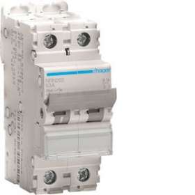 Disjoncteur 2P 15kA courbe C - 63A 2 modules|Hager-HAGNRN263