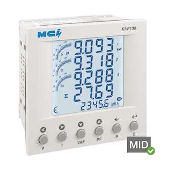 RI-F100: centrale de mesure encastrable 96x96, MID, Modbus, à raccorder sur TI|Mci coupatan-LCI031358