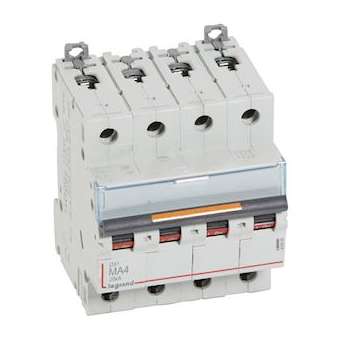Disjoncteur magnétique seul DX³ MA - vis/vis - 4P - 400V~ - 4A - 25kA - 4 mod|Legrand-LEG409888