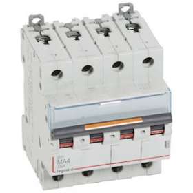 Disjoncteur magnétique seul DX³ MA - vis/vis - 4P - 400V~ - 4A - 25kA - 4 mod|Legrand-LEG409888