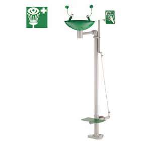 Lave-yeux de sécurité sur colonne avec vasque|Delabie-DL59201