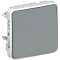 Poussoir inverseur étanche NO+NF Plexo composable IP55 10A - gris
